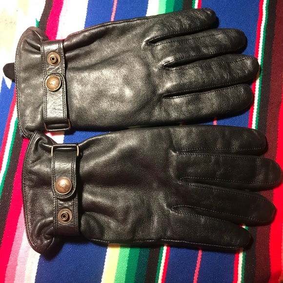 ralph lauren leather gloves mens